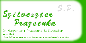 szilveszter prazsenka business card